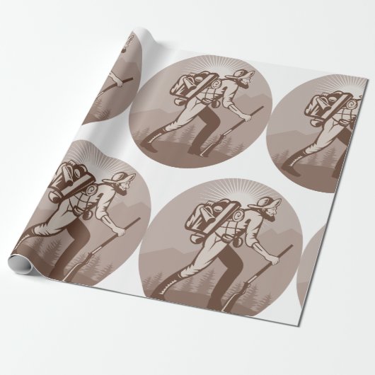 Prospector Miner Wandelen Cadeaupapier (Uitgerold)