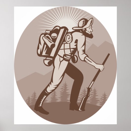 Prospector Miner Wandelen Poster (Voorkant)
