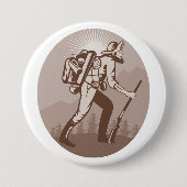 Prospector Miner Wandelen Ronde Button 7,6 Cm (Voorkant)
