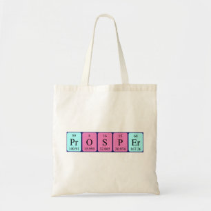 Prosper periodieke lijstnaam canvas tas