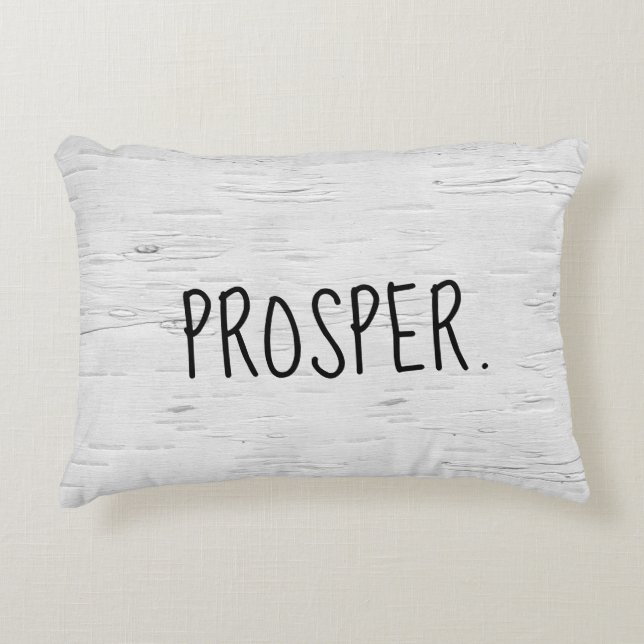 PROSPER-tekst over de 'Birch Tree Accent Pillow' Kussen (Voorkant)