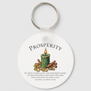 Prosperiteitsmantelkaars & Kaneel Geldspreuk Sleutelhanger