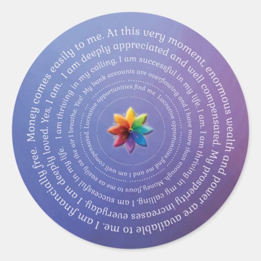Prosperity Affirmations Sticker (Voorkant)