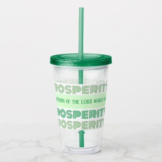 Prosperity Bijbel Verse Spreuken Acryl Drinkbeker (Voorkant)