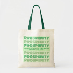 Prosperity Bijbel Verse Spreuken Lichtgroen Tote Bag