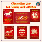 Prosperity Horse Chinees Nieuwjaar Folie Kaart