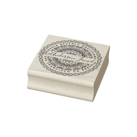 Prosperity Mandala Custom Return Adres Rubberstempel (Stempel)