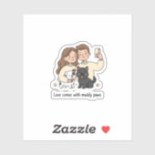 Prosperity Paws: Het ultieme koppel en huisdier Sticker (Vel)