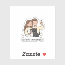 Prosperity Paws: Het ultieme koppel en huisdier  Sticker