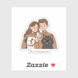 Prosperity Paws: Het ultieme koppel & huisdier Sticker