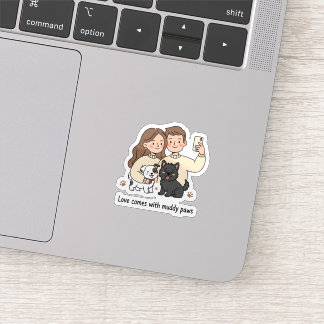 Prosperity Paws: The Ultimate Couple & Pet  Sticker