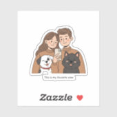 Prosperity Paws: The Ultimate Couple & Pet Sticker (Vel)