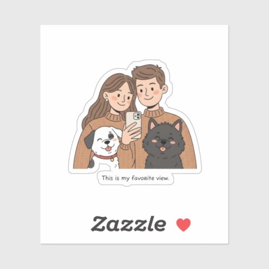 Prosperity Paws: The Ultimate Couple & Pet Sticker (Vel)