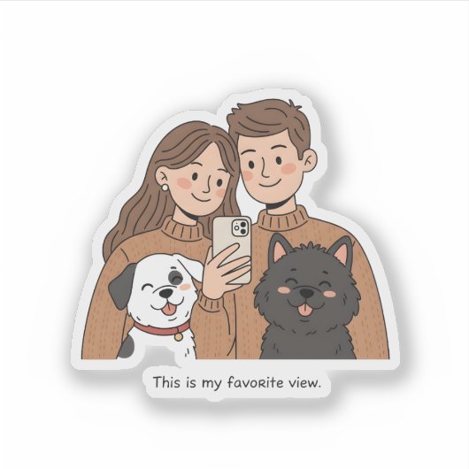 Prosperity Paws: The Ultimate Couple & Pet Sticker (Voorkant)