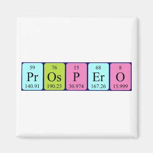 Prospero periodieke tabelnaam magneet (Voorkant)