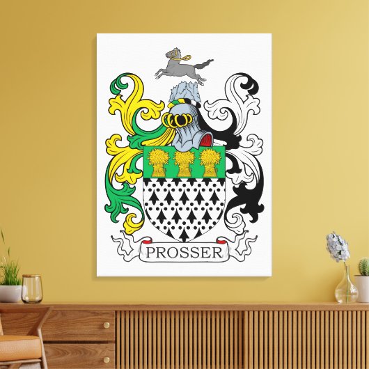 Prosser Family Crest Canvas Afdruk (Insitu (Woonkamer))