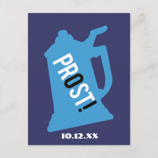 Prost 80th Birthday Party Invitation Blue & Black Kaart