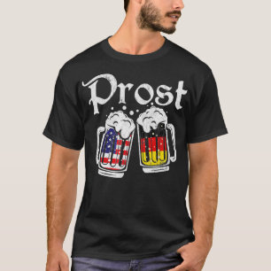 Prost Beer American Flag Funny Oktoberfest T-shirt