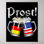 Prost Beer German American Flag Men Mug  Poster (Voorkant)