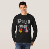 Prost Beer German American Flag Oktoberfest Mannen T-shirt (Voorkant volledig)