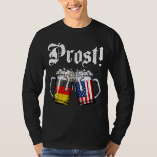 Prost Beer German American Flag Oktoberfest Mannen T-shirt