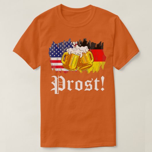 Prost Beer German American Flag T Oktoberfest Mann T-shirt (Design voorkant)