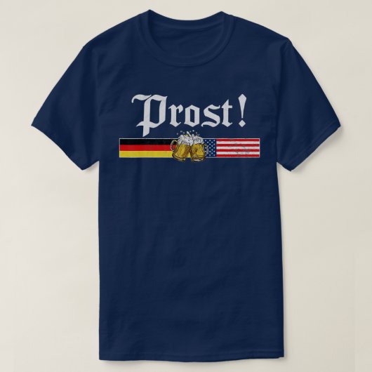 Prost Beer German American Flag T Oktoberfest Mann T-shirt (Design voorkant)