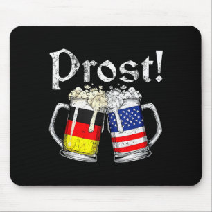 Prost Bier Duitse Amerikaanse Vlag Mannen Mok Muismat