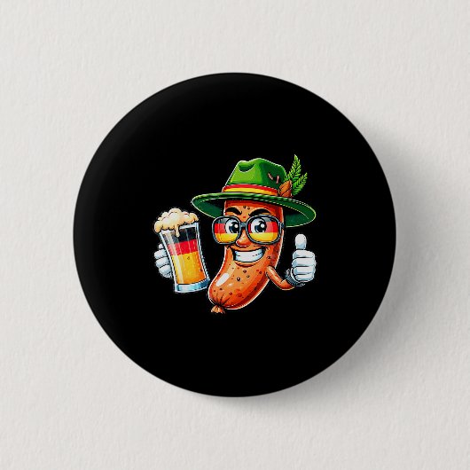 Prost Bier Duitse Amerikaanse Vlag Mannen Mok Ronde Button 5,7 Cm (Voorkant)