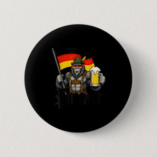 Prost Bigfoot Bier Drinken Lederhosen Duits Ronde Button 5,7 Cm