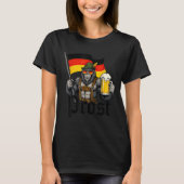 Prost Bigfoot Drinking Beer Lederhosen German  T-shirt (Voorkant)