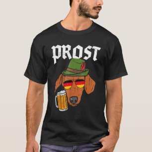 Prost Duits Dachshund Beiers Weiner Worst Hond T-shirt