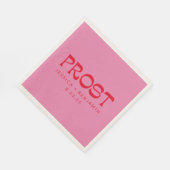 Prost Groovy Roze Rood Typografie Namen Bruiloft Servet (Hoek)