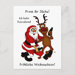 Prost het tassen - Vrolijk kerstfeest! Duitse teks Briefkaart