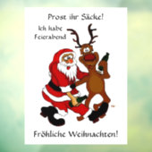 Prost het tassen - Vrolijk kerstfeest! Duitse teks Raamsticker (Vel 3)