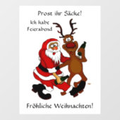 Prost het tassen - Vrolijk kerstfeest! Duitse teks Raamsticker (Vel)
