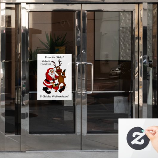 Prost het tassen - Vrolijk kerstfeest! Duitse teks Raamsticker (Kantoordeur)