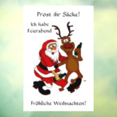 Prost het tassen - Vrolijk kerstfeest! Duitse teks Raamsticker (Vel 3)