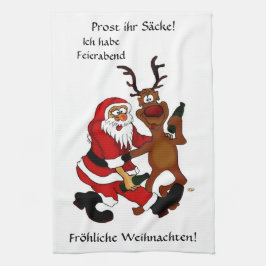 Prost het tassen - Vrolijk kerstfeest! Duitse teks Theedoek