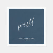 Prost! Indigo Blauw Minimaal Gelegenheidscocktail Servet (Voorkant)