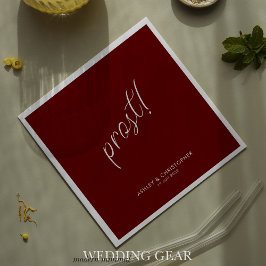 Prost! Karmozijnrode Minimale Gelegenheids Cocktai Servet