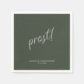 Prost! Mosgroen Minimal Gelegenheid Cocktail Servet (Voorkant)