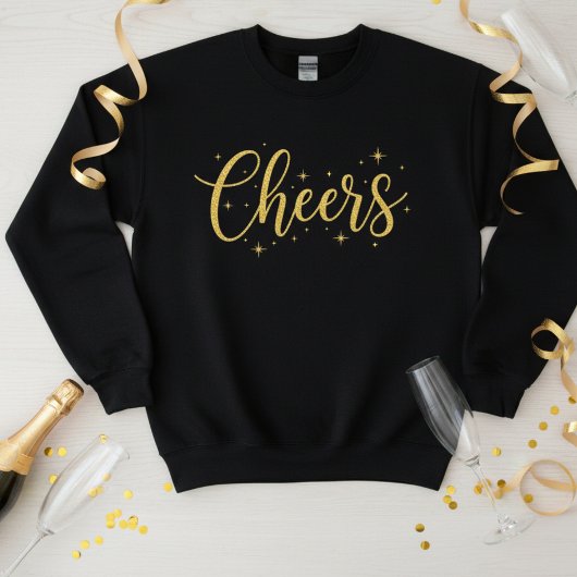  🥂 Prost Nieuwjaar T-shirt | Cozy Gouden Glitters