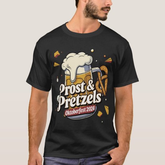 Prost & Pretzels Oktoberfest 2024 T-shirt (Voorkant)