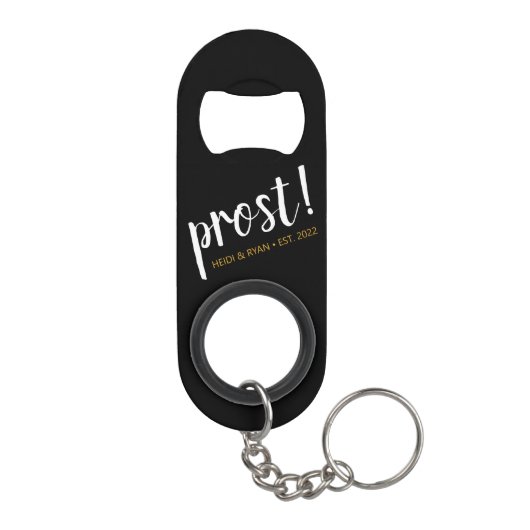 "Prost" Sleutelhanger voor weddenschap Mini Flessenopener (Achterkant)