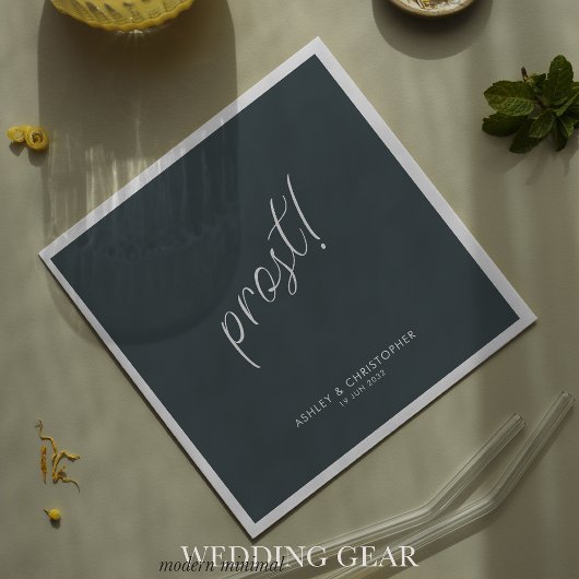 Prost! Space Gray Minimal Gelegenheidscocktail Servet