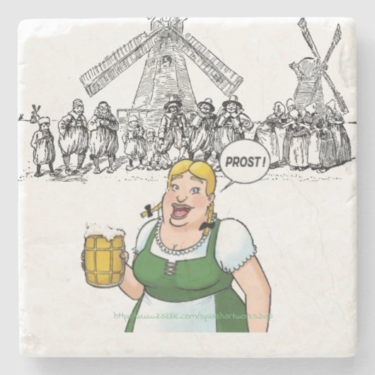 "Prost!" Stenen Onderzetter (Voorkant)