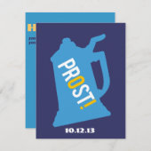 Prost Toast Mannen 60th Birthday Party Invitation Kaart (Voorkant / Achterkant)