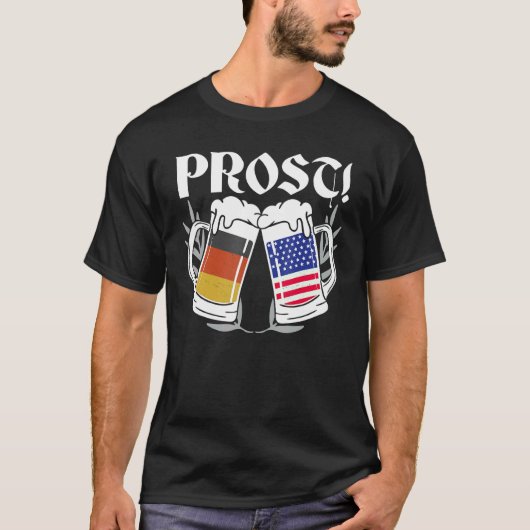 Prost USA Duitsland Vlag Duits-Amerikaans Von Steu T-shirt (Voorkant)