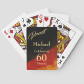 Prost Zwart Rood Goud 60e Verjaardag Pokerkaarten (Achterkant)